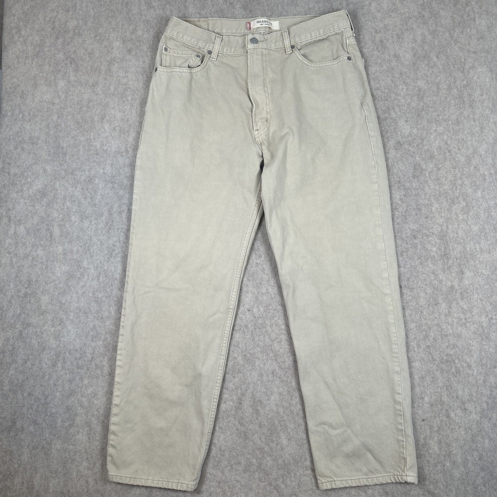 Levi's 550 Jeans Men's 36x30 Relaxed Fit Khaki Tan Pants Denim Vintage Y2K - Picture 2 of 9